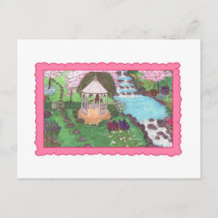 Post Card-Gazebo in Garden Setting Postcard