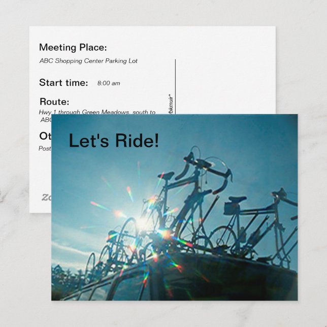 Post Card - Let's Ride (Bicycles) (Front/Back)