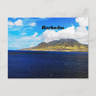 Post card of a mountain in Barbados