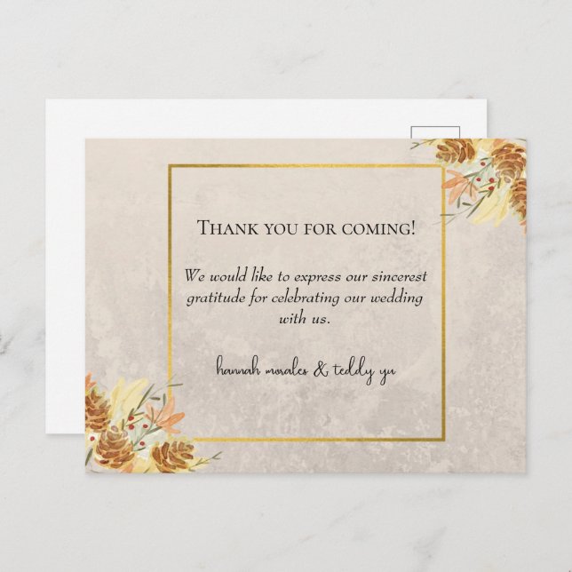 Post Card Thank you for coming! (Front/Back)