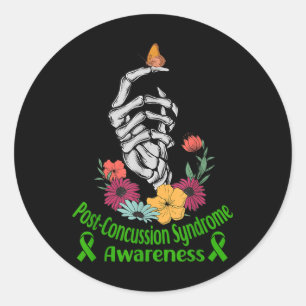 Post-concussion Syndrome Awareness Halloween Classic Round Sticker