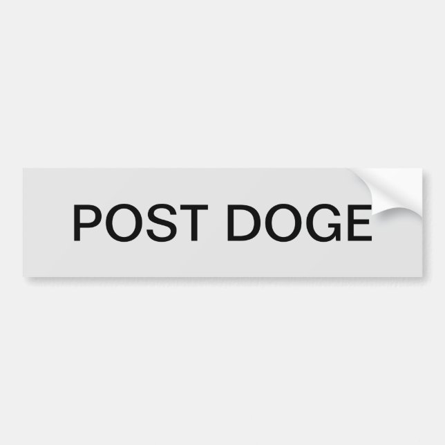 POST DOGE (silver/black) bumper sticker (Front)