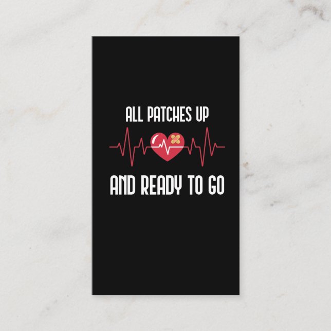 Post Heart Surgery Get Well Bypass Recovery Business Card (Front)