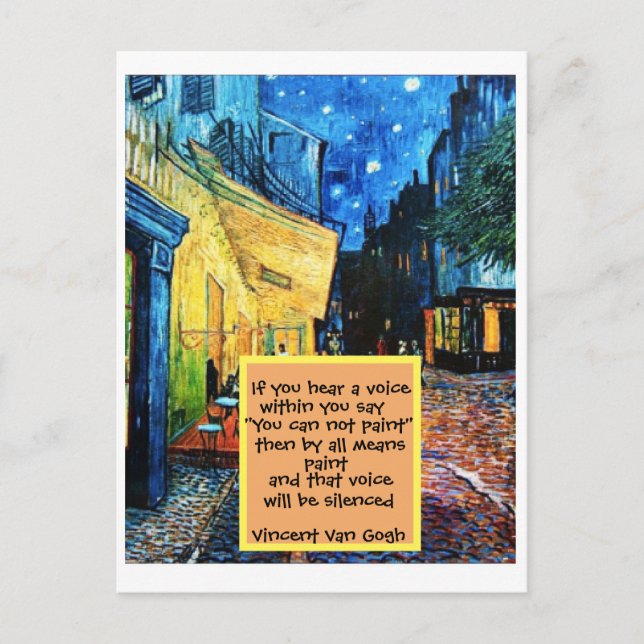 Post Impressionist Art Painting Quote Postcard (Front)