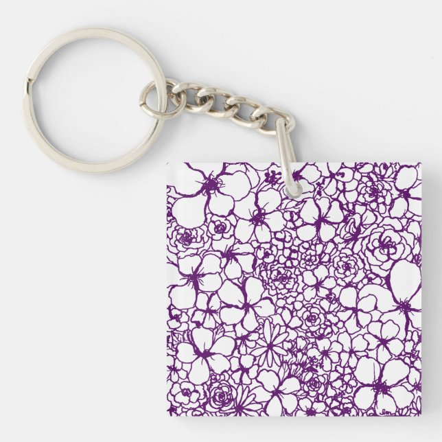 Post-it Floral Doodles Square Keychain Mini (Front)