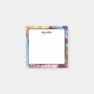Post It Note with Candy Colourful Background