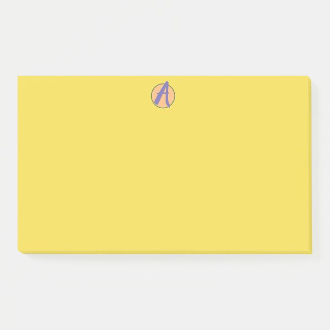 Post-it® Notes, 4" x 3" CUSTOM MONOGRAM Post-it Notes (Front)