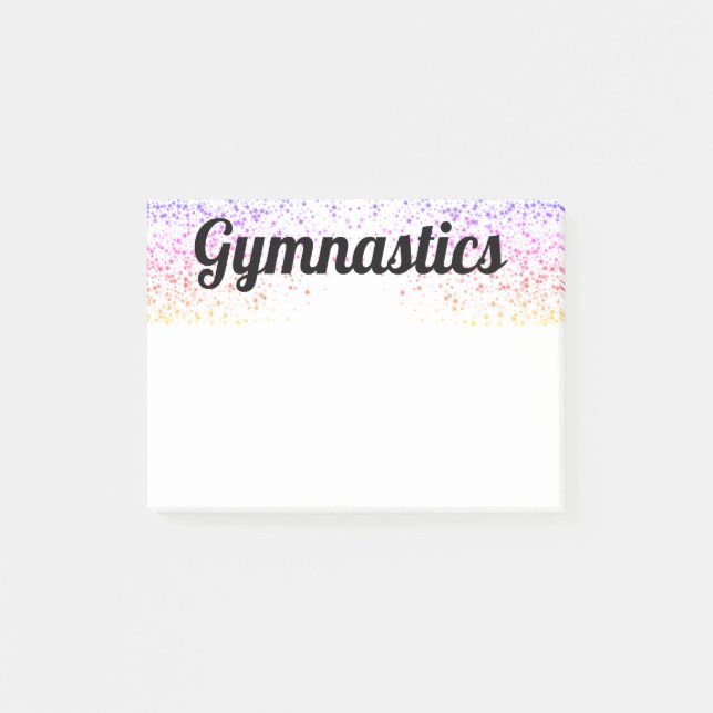 Post-It Notes 4x3 Colourful Gymnastics Stationery (Front)