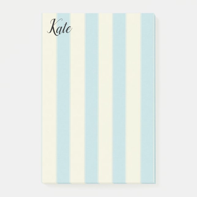 Post-it Notes Blue Beige Stripe (Front)