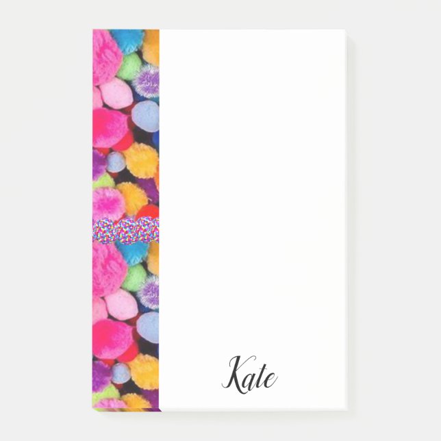 Post-it Notes Colourful Pom Poms (Front)