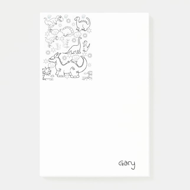 Post-it Notes Colouring Dinosaurs (Front)