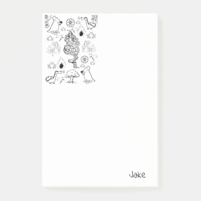 Post-it Notes Colouring Dragons (Front)