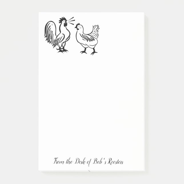 Post-it Notes Colouring Roosters (Front)