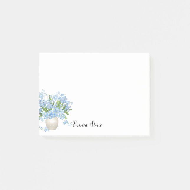 Post-it-Notes-Custom Name with Flowers Post-it Notes (Front)