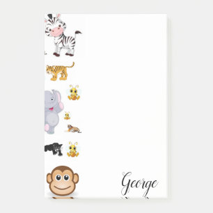 Post-it Notes Elephant Tiger Monkey