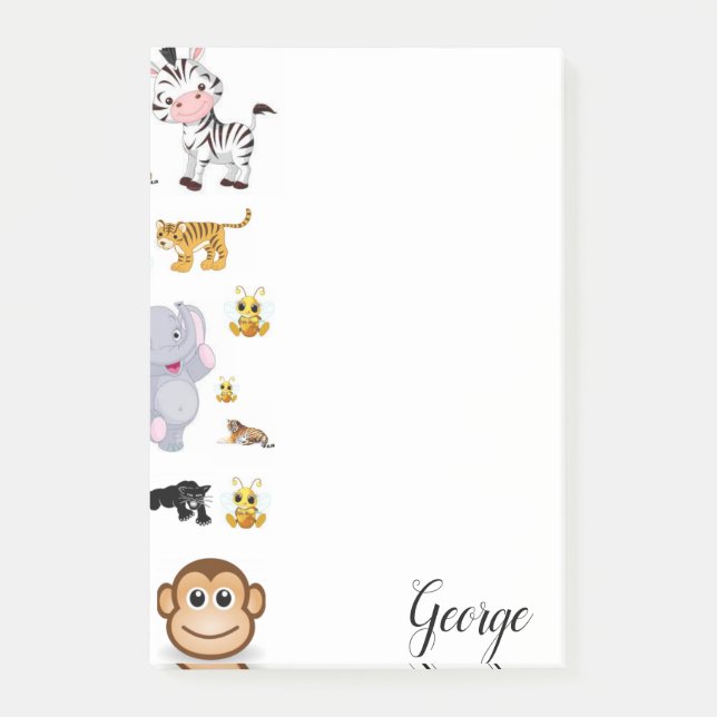 Post-it Notes Elephant Tiger Monkey (Front)