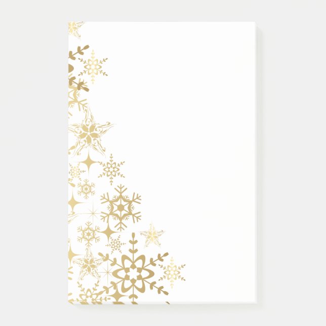 Post-it-Notes-Gold Snowflakes Post-it Notes (Front)