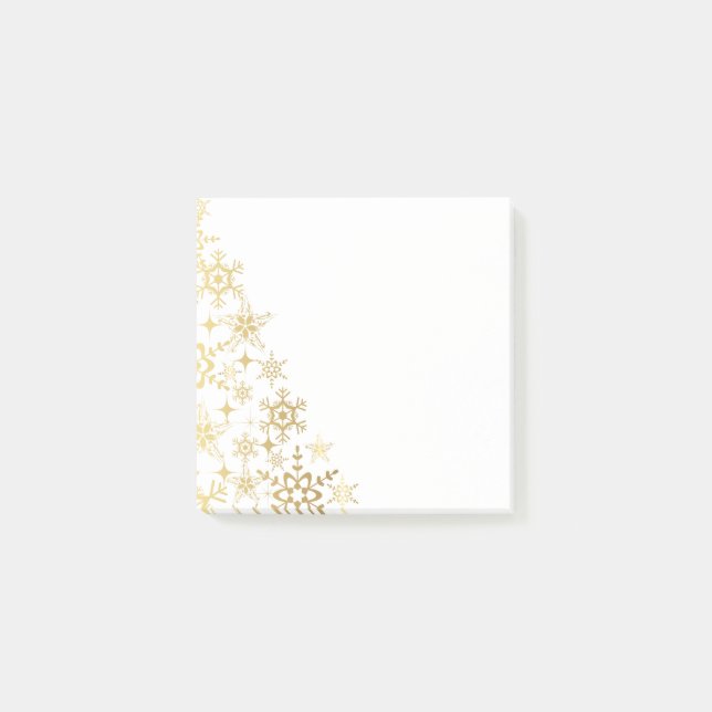 Post-it-Notes-Gold Snowflakes Post-it Notes (Front)