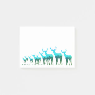 Post-it-Notes-Green Tones Deer Merry Christmas Post-it Notes