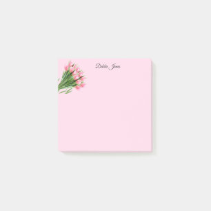 Post-it-Notes-Pink Tulips Post-it Notes