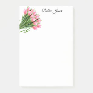 Post-it-Notes-Pink Tulips Post-it Notes