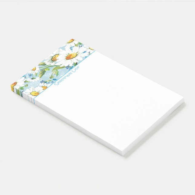 Post It Notes Shopping List Daisies (Angled)