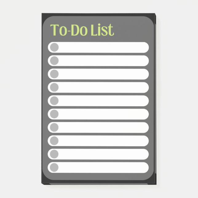 Post it notes: to-do list, Black, Grey & Yellow Post-it Notes (Front)