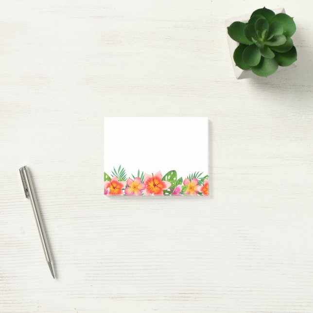 Post it Notes-Tropical Flowers Post-it Notes (Office)
