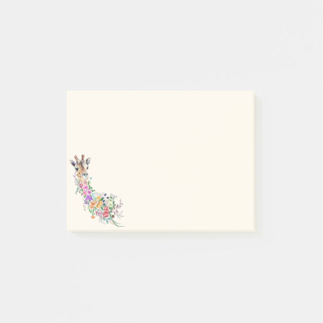 Post-it® Notes with Floral Giraffe (Front)