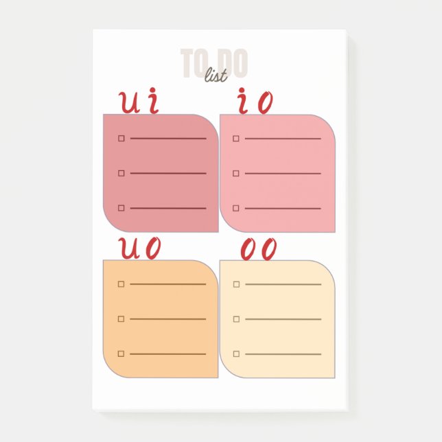 Post-it Planner:Master Your Day with the 4Quadrant Notes (Front)