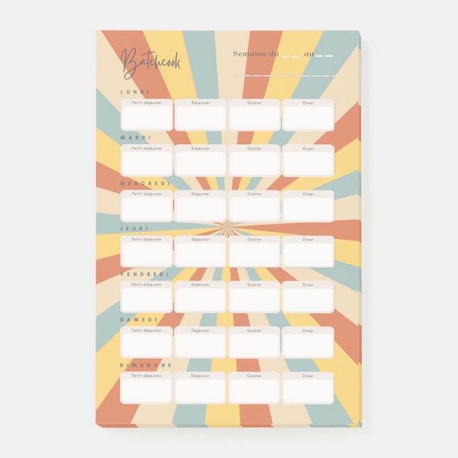 Post-it® Post-It Menu Scheduler Post-it Notes (Front)