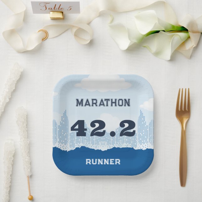 Post Marathon Race Party Paper Plate (Wedding)