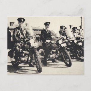 Post Master General motorcycles 1950's B&W photo Postcard