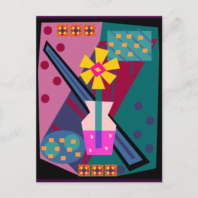 Post Modern Mod Flower Postcard (Front)