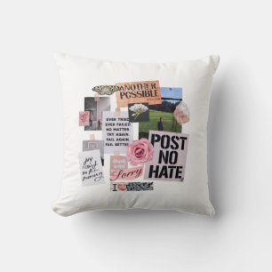 Post No Hate Collage Throw Pillow