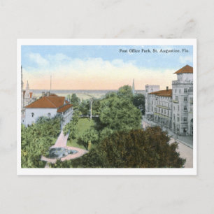 Post Office Park, St. Augustine FL Vintage Postcard