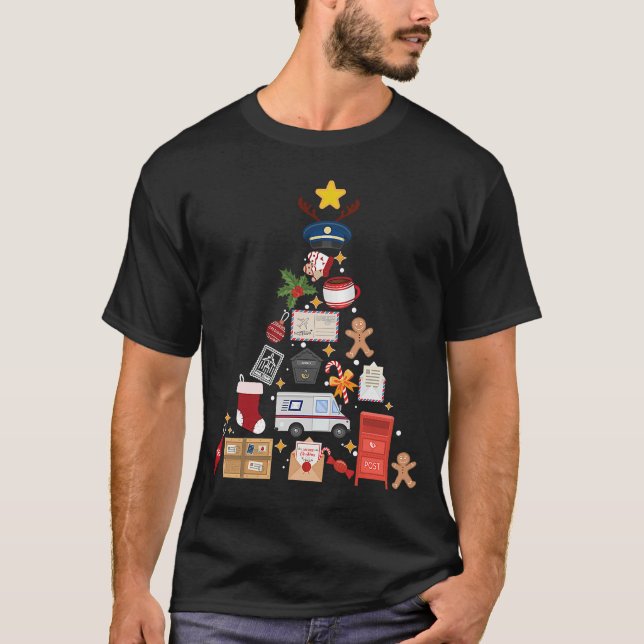 Post Office Worker Christmas Tree Ornament Postal  T-Shirt (Front)