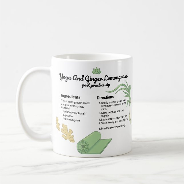 Post Practice Ginger Lemongrass Yoga Coffee Mug (Left)