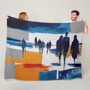Post-Storm Wanderers – Abstract Figures Fleece Blanket