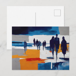 Post-Storm Wanderers – Abstract Figures Postcard