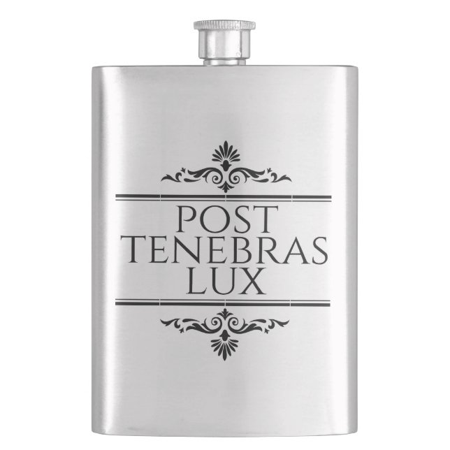 Post Tenebras Lux Hip Flask (Front)