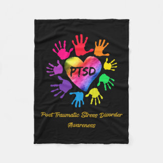 Post Traumatic Stress Disorder Awareness Hands Gif Fleece Blanket