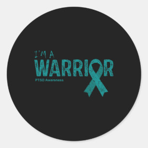 Post Traumatic Stress Disorder Awareness Warrior  Classic Round Sticker