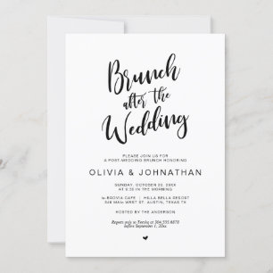 Post wedding, Brunch after wedding, Black script Invitation