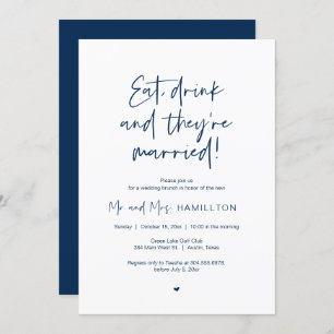 Post wedding Brunch, Eat, drink and married Invita Invitation