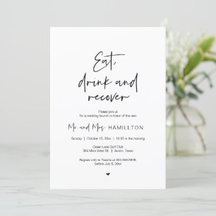 Post wedding Brunch, Eat, drink and recover Invitation