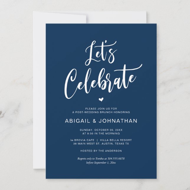 Post wedding Brunch, Eat, Lets celebrate Invitation (Front)