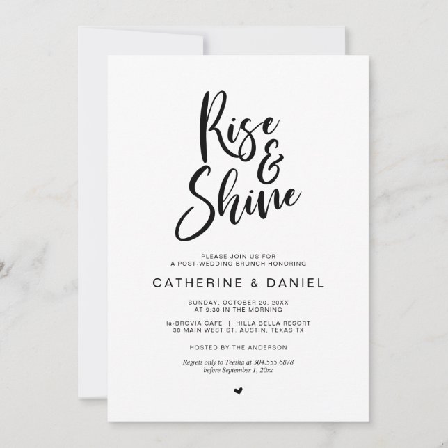 Post wedding Brunch, Rise and Shine Invitation (Front)