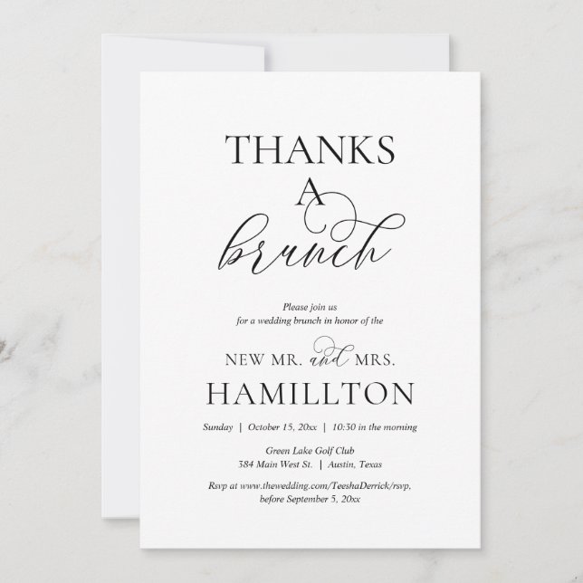 Post wedding Brunch, Thanks a Brunch Invitation (Front)