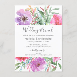 Post-Wedding Brunch Watercolor Blooming Garden Invitation